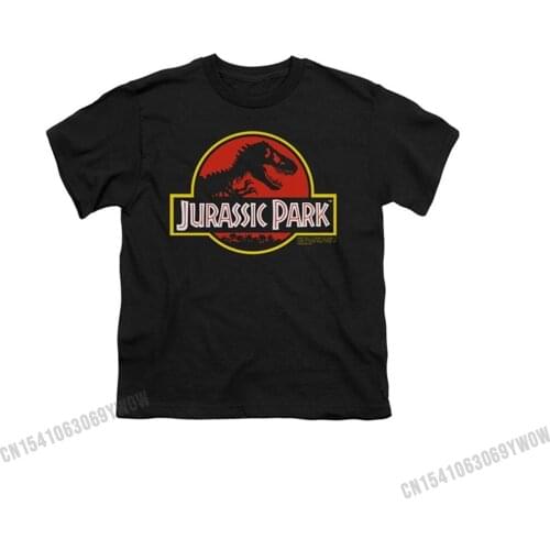 Jurassic Park Mens Classic Logo T-Shirt Black Birthday Cotton Mens Tops Tees Design Graphic T Shirt