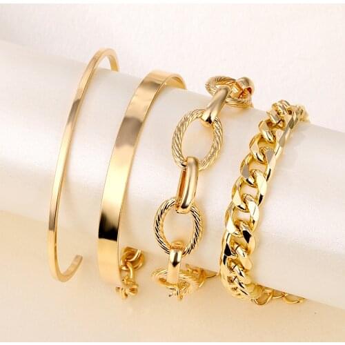 FNIO Vintage Chain Bracelet For Women Men Korean Female Bangles Bracelet 2021 Charms Fashion Jewelry Gift