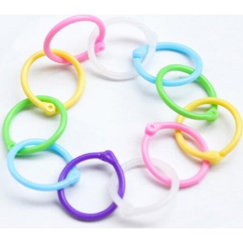 1 Box Book Rings Plastic Book Loose Leaf Binder Rings Office Binding Supplies Albums Loose-Leaf Colorful Book Binder Hoops