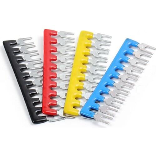 1PCS 3 4 5 6 8 10 12bit short circuiter and Insulated Terminal Strip circuit chip wiring connecting bar yellow red blue TB25 A