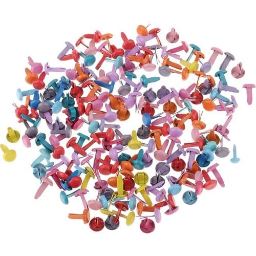 200 Pieces Assorted Color Metal Brads Paper Fasteners For Scrapbooking Paper Craft Office Supplies