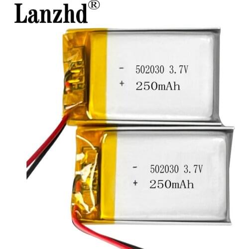25pcs 502030 Li Po Rechargeable lithium battery 3.7v 250MAH small speakers point reading pen mp3 Bluetooth cell batteries
