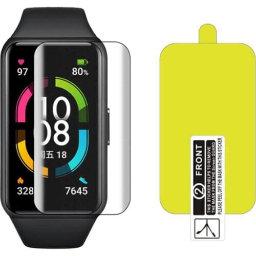 5pcs Soft TPU Clear Protective Film For Huawei Honor Band 6 Smart Wristband Screen Protector Cover Band6 Smartband Protection