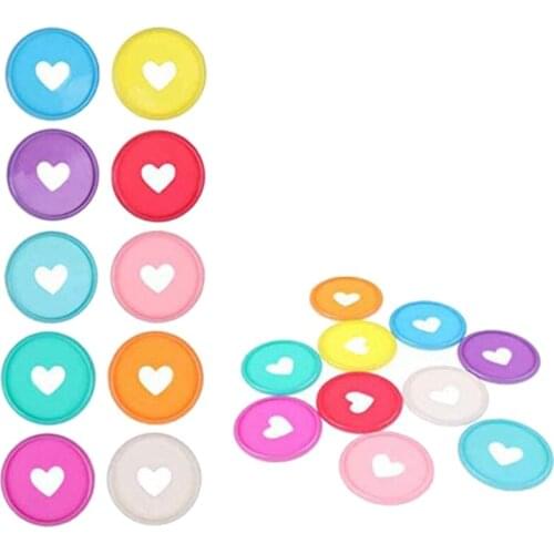 60 Pieces Of Plastic Discs for Loose Sheets, 6 Colors, Discbound Expansion Discs Heart Binder Rings for Additional Pages