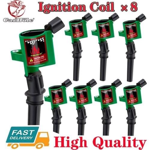 8 Pack Super Ignition Coils High Energy Coils For Ford F550 F250 F150 Lincoln V8 4.6L 5.4L 2000-2004 Green DG508 Ignition Coil
