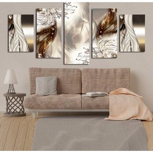 Abstract Floral Smokes Painting Poster Nordic Style Wall Art Canvas Prints Modern Living Room Decoration Paintings