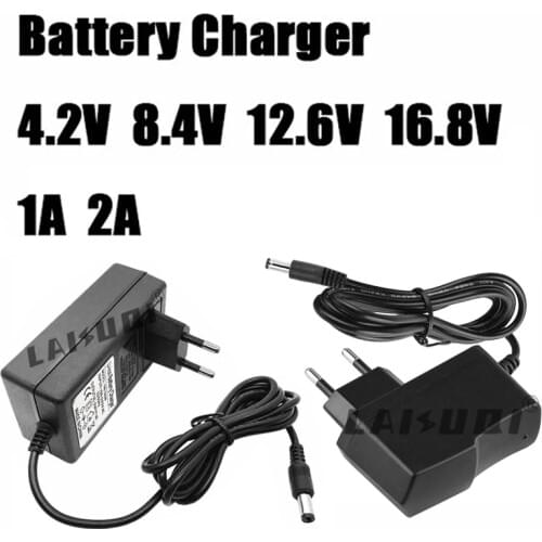 AC100-240V to DC 4.2V 8.4V 12.6V 16.8V 2A 1A Adapter Power supply 8.4 V 12.6 V 16.8 V 2000mA Charger for 18650 Lithium Battery