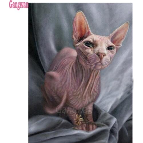 Diy Diamond Painting Animal Sphynx Cat Mosaic Drill Resin Full Square Embroidery 3D Needlework diamond Cross Stitch Kits decor