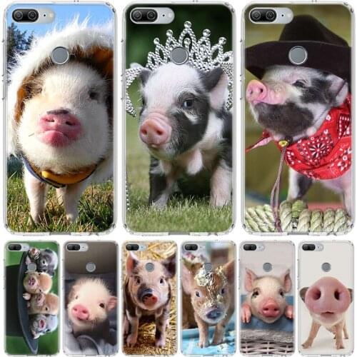 Mini Pet Small Cute Pig Phone Case for Huawei Honor 10 9 Lite Y9 Y5 Y6 Y7 2019 8X 8A 8S 7A 7X 10i 20i Pro V30 Art Coque Capa