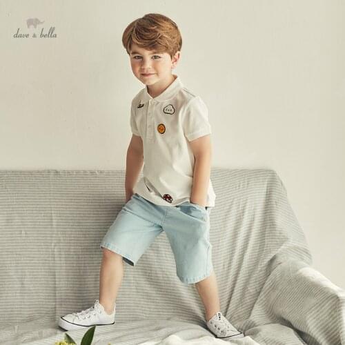 DB16895-K dave bella summer 3Y-11Y baby boys casual cartoon T-shirt children tops kids boy fashion tees