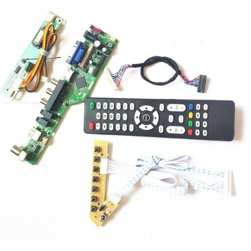 For LP154W01-TLE3/TLE4 HDMI-Compatible-Compatible VGA USB AV RF keyboard+Remote+Inverter TV53 board LVDS 1CCFL 30Pin LCD