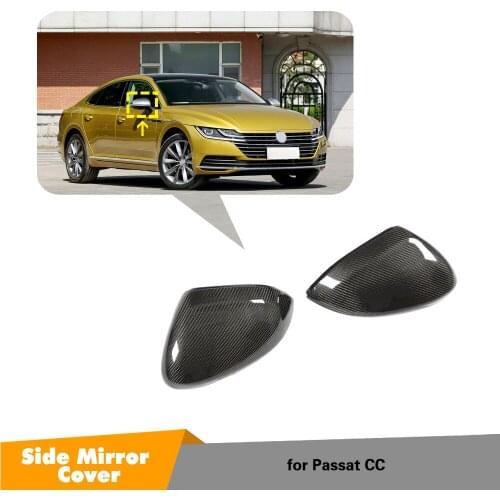 For Volkswagen VW Passat CC 2019, Carbon Fiber Car Rearview Mirror Covers Caps Replacement, Side Mirror Caps Covers Shell Case