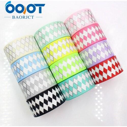 OOOT BAORJCT 178178 25mm 10yards Geometric Ribbons Thermal transfer Printed grosgrain Wedding Accessories DIY handmade material