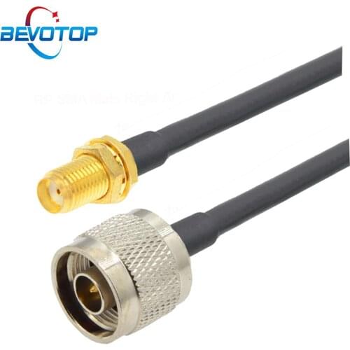 15CM 50CM 1M 2M 5M 10M RG58 Pigtail N Male Plug to SMA Female Jack Bulkhead Connector RF Coaxial Extension Cable Jumper Cord