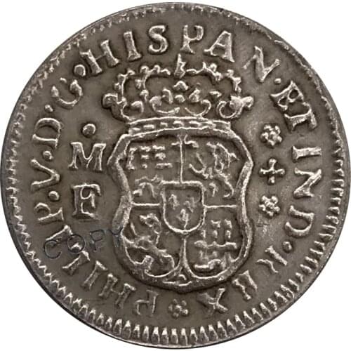 1737 Mexico Philip V 1/2 Real Mo-MF 90% Silver Collectibles Copy Coin