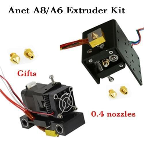 Anet a6 a8 MK8 extruder kit 0.9A 42 stepper motors 12V J-head Hotend single head+2pcs 0.4mm nozzle for A6 A8 i3 3d printer parts