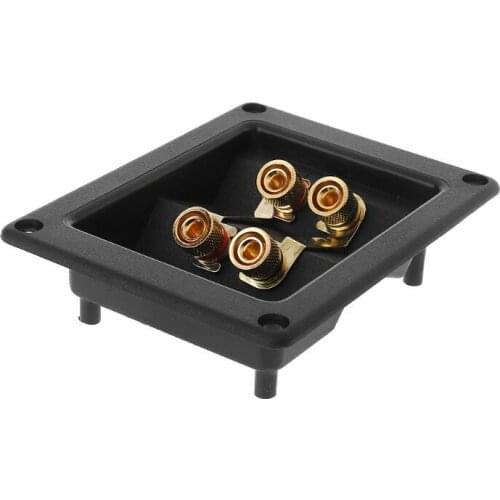 Terminal Cup Connector 266 Parts Express Binding Posts Gold Banana Jacks Recessed Bi-Amp Speaker Box Black