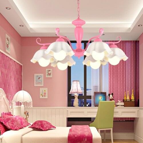 Korean chandelier pastoral ceramics modern simple and fresh living room bedroom lamp restaurant Mediterranean Lighting