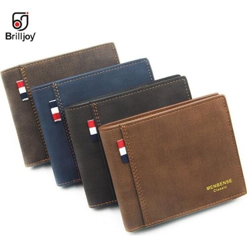 Brilljoy 2019New Design Mens Wallets Multi-Functional Purse Wallet For Men with Coin Bag Zipper Small Money Purses Credit Card