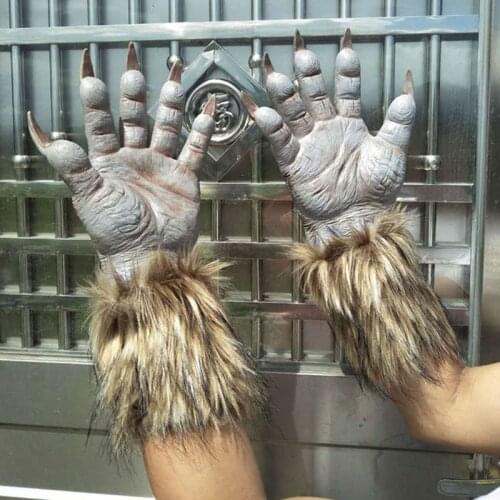 Halloween Cosplay Werewolf Clows Scary Costume WolfClaw Gloves Animal Festival Cosplay Horrific Costume Accessory Carnival Party