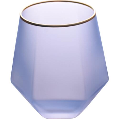 Creative Color Frosted Six Sided Whiskey Glass Spirits Glass Home Phnom Penh Water Glass Juice Cup Diamond Glass