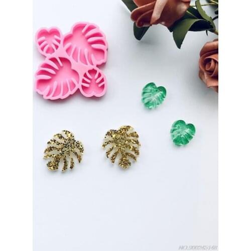 Monstera Leaves Ear Studs Combination Earring Mold Epoxy Resin Jewelry Mold Resin Casting Pendant Mold for Diy Au3 21 Dropship