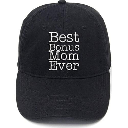 Lyprerazy Best Bonus Mom Ever Washed Cotton Men Women Unisex Hip Hop Cool Flock Printing Baseball Cap