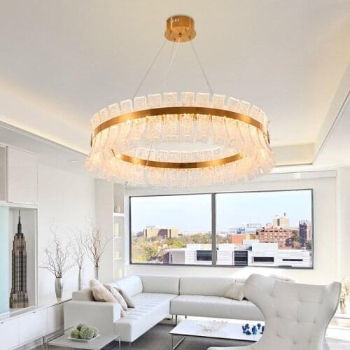 Dining room chandelier simple rectangular dining room lighting Nordic oval creative bar crystal lamp