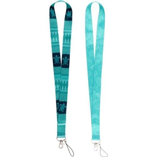 MD1045 DMLSKY Cartoon Sea turtle Lanyard Keychain keys Badge Mobile Phone Rope Kids Gifts Card Holder Cover With Lanyard