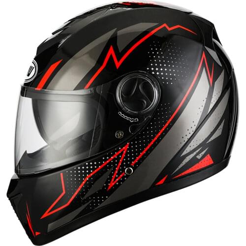 Full face mens motorcycle helmet, dual lens washable lining, elegant, quick release, qualified