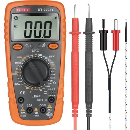 DT9205T 2000 Counts Multimeter True RMS 2.6-inch LCD Digital Universal Meter for Measuring AC/DC Current AC/DC Voltage