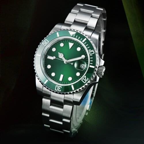 40mm mens watch SUB green ceramic bezel sapphire glass automatic sports stainless steel bracelet Z-6
