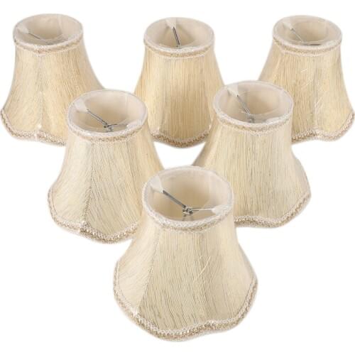 Set of 6 Chandelier Shades,ONLY for Candle Bulbs,Clip-On Fitter Lamp Shades