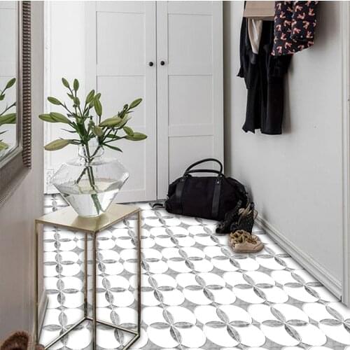 Wall Tiles Floor Stickers Kitchen Oil Proof Wall Stickers Wear-resistant Walkable Floor Tile Stickers Non-slip DIY Floor Decal
