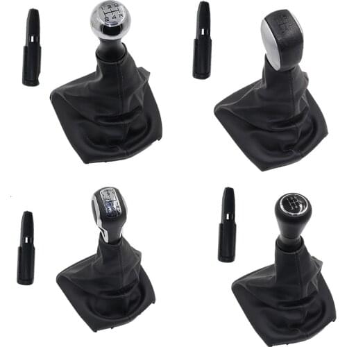 Chrome & Leather Car Shift Gear Knob Lever Gaitor Boot Cover For Citroen C2 C4 Picasso For Peugeot 306 307 308 3008