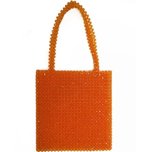 2019 New Acrylic Crystal Hand Bead Ins Explosive Hand-held Single Shoulder Transparent Bead Bag