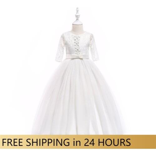 New Designer and Modern Girls First Holy Communion Lace Dress Unique Baby Girls Baptism Dress Christening Gown Wedding Wear