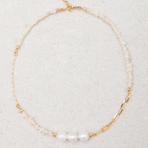 New irregular pearl beads chunky chain Freshwater pearls shells DEO NECKLACEs for women Freshwater baroque pearl MANAUS NECKLACE