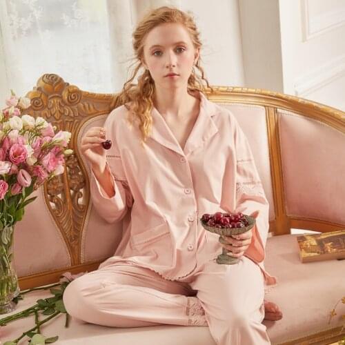 Pijamas Long Sleeve Sleepwear Cotton Pajamas Women Spring Autumn Pj Sets for Women