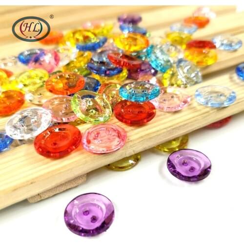 HL 13MM 50/100PCS/lot Mix Colors 2 Holes Acrylic Buttons Apparel Sewing Accessories DIY Scrapbooking