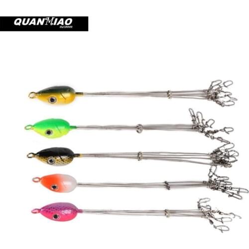 QuanMiao Umbrella Fishing Lure Rig5 Arms Alabama Rig Head Stainless Steel Bait Fish Group Lure Snap Swivel Fishing Tackle Tool
