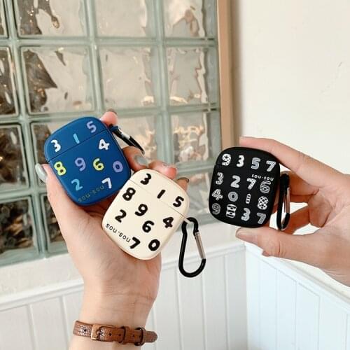 Lucky Numbers Silicone Case for Apple Airpods 1 2 3 Cute Case for AirPods Pro Bags Bluetooth Earphone Accessories Headphone Box