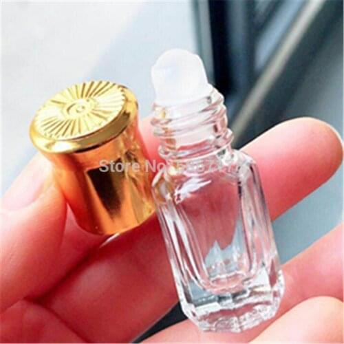 3ml Mini Glass Essential Oil Roller Bottles With Glass Roller Balls Aromatherapy Perfumes Lip Balms Roll On Bottles 20/50pcs