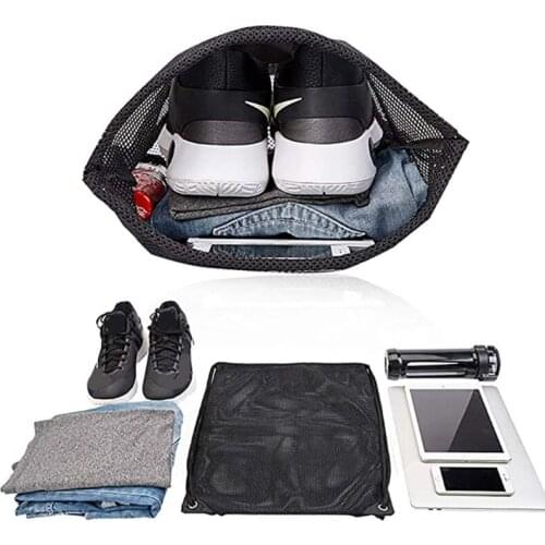Heavy Duty Mesh Drawstring Bag, Sport Equipment Storage Bag for Beach, Swimming