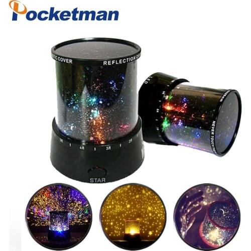 Star Lighting Lamp LED Romantic Room Rotating Cosmos Stars Projector Night Light Starry Moon Sky For Kid Christmas