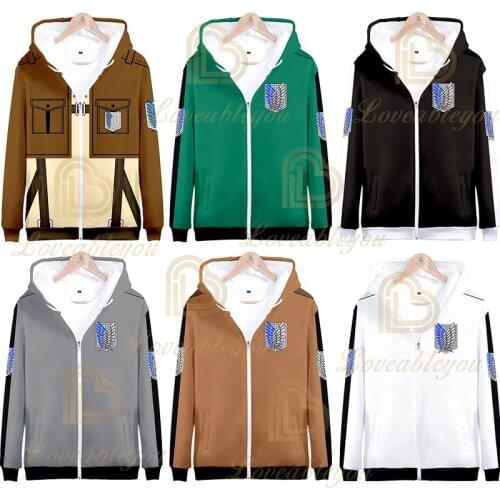 3 To 14 T Kids Zipper Hoodie Anime Attack on Titan Shingeki No Kyojin 3d Sweatshirts Boys Girls Jacket Coats Children Clothes