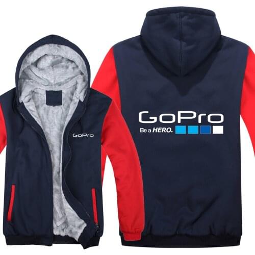 NEW Winter for Go pro Gopro Hoodies Men Fashion Wool Liner Jacket Sweatshirts Men Coat Pullover