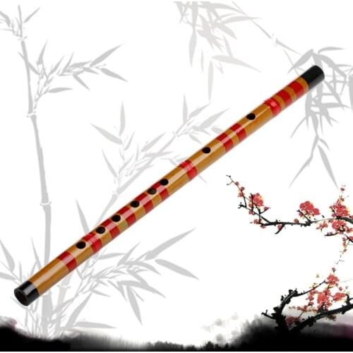 Traditional Long Bamboo Flute Clarinet Student Musical Instrument 7 Hole 42.5cm E56D