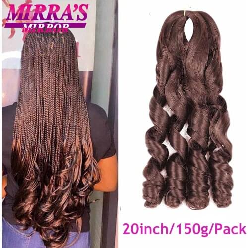 Synthetic Curly Braiding Hair Extensions 20inch 150g/pack Loose Wave Crochet Hair Pre Stretched Braiding Hair Mirras Mirror