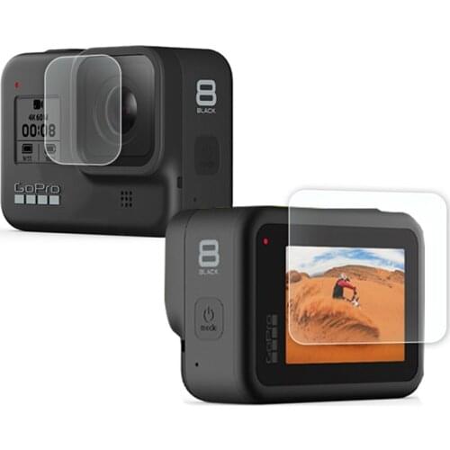Tempered Glass Screen Display Protector for GoPro Hero 8 HD Lens Film Posterior Membrane with Tool for Gopro8 Camera Accessories